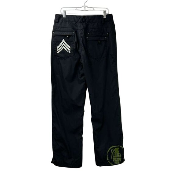 Grenade Men's Medium Snowboard Pants Black Pockets Logo Vented - Picture 2 of 16